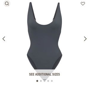 SKIMS Charcoal Scoop Neck One-Piece Swimsuit